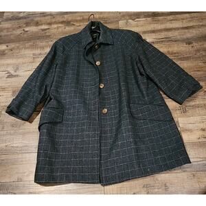 Vintage Ralph Lauren Wool Trench Coat Green Label See Pics Small hole sz 8